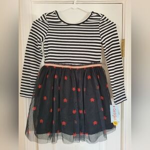 Girls Halloween Dress Stripes and Cats Tulle